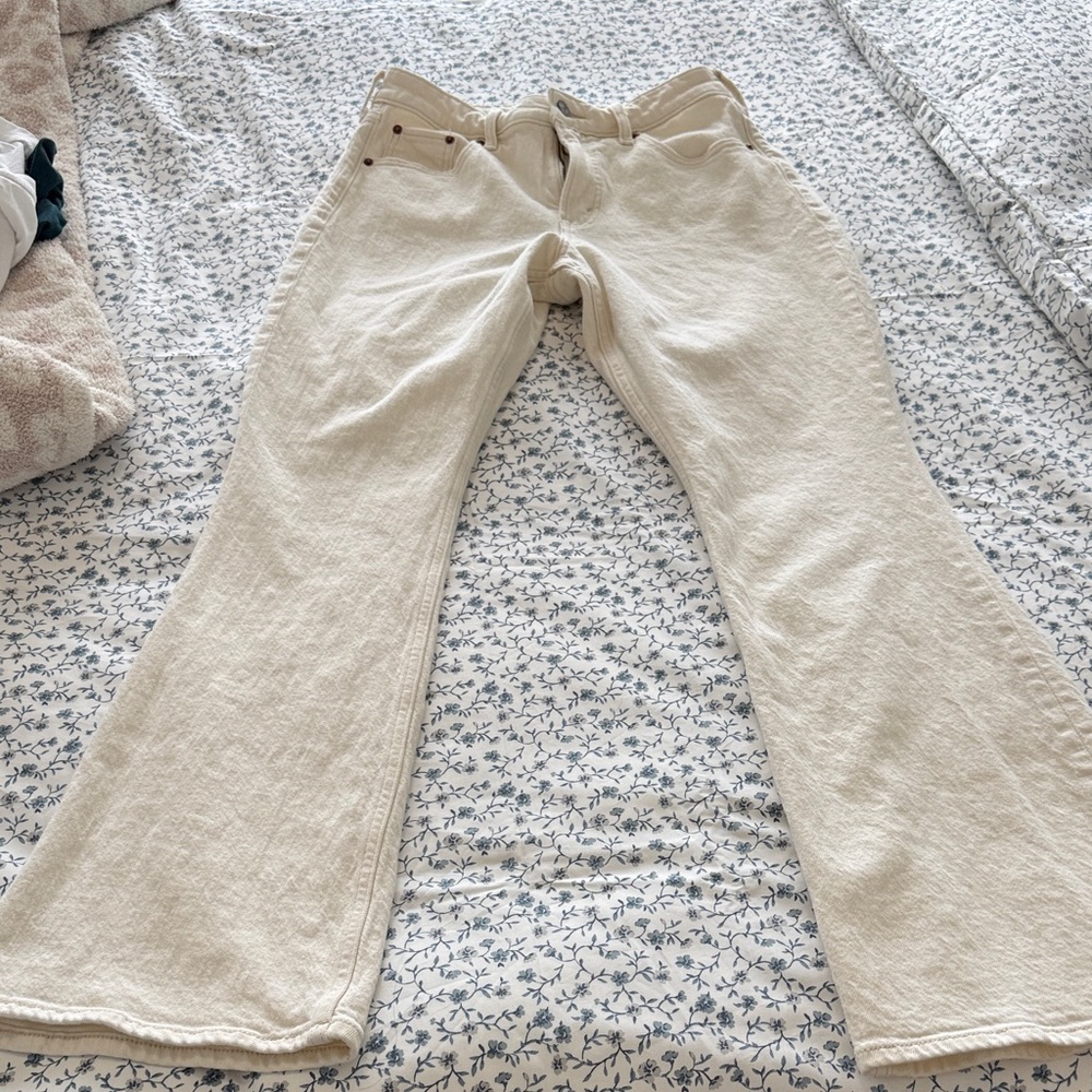 Abercrombie & Fitch ecru Flare Jeans - Kathleen Post line